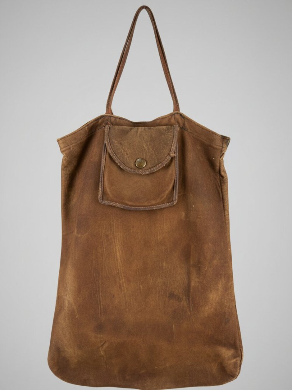 Rare Vintage Antique Leather Military Saddle Bag Grommet Tote Pouch WWI Style